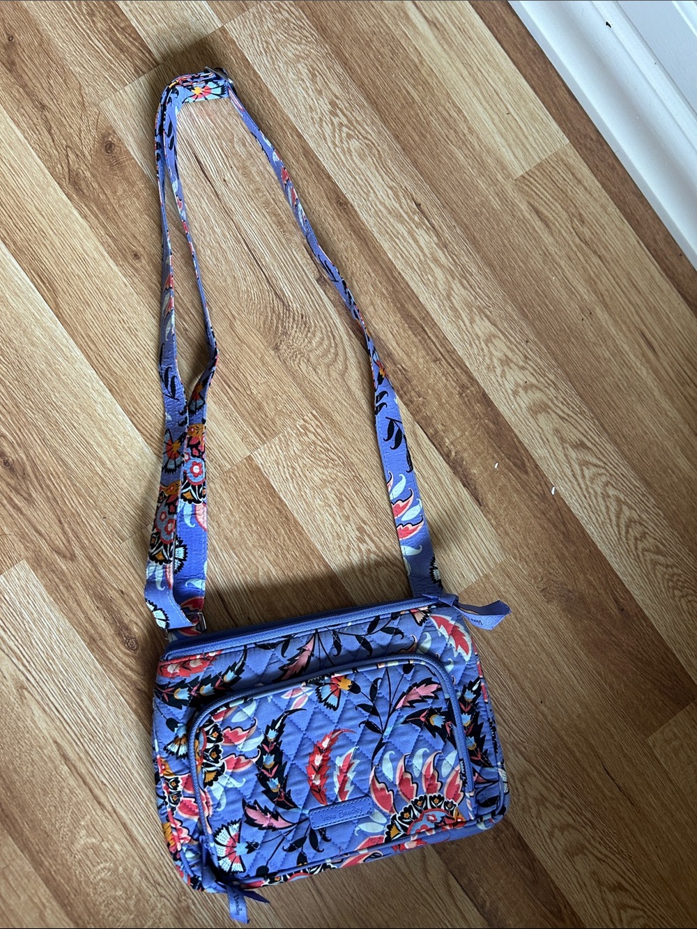 Vera Bradley Purple Floral Quilted Crossbody Bag